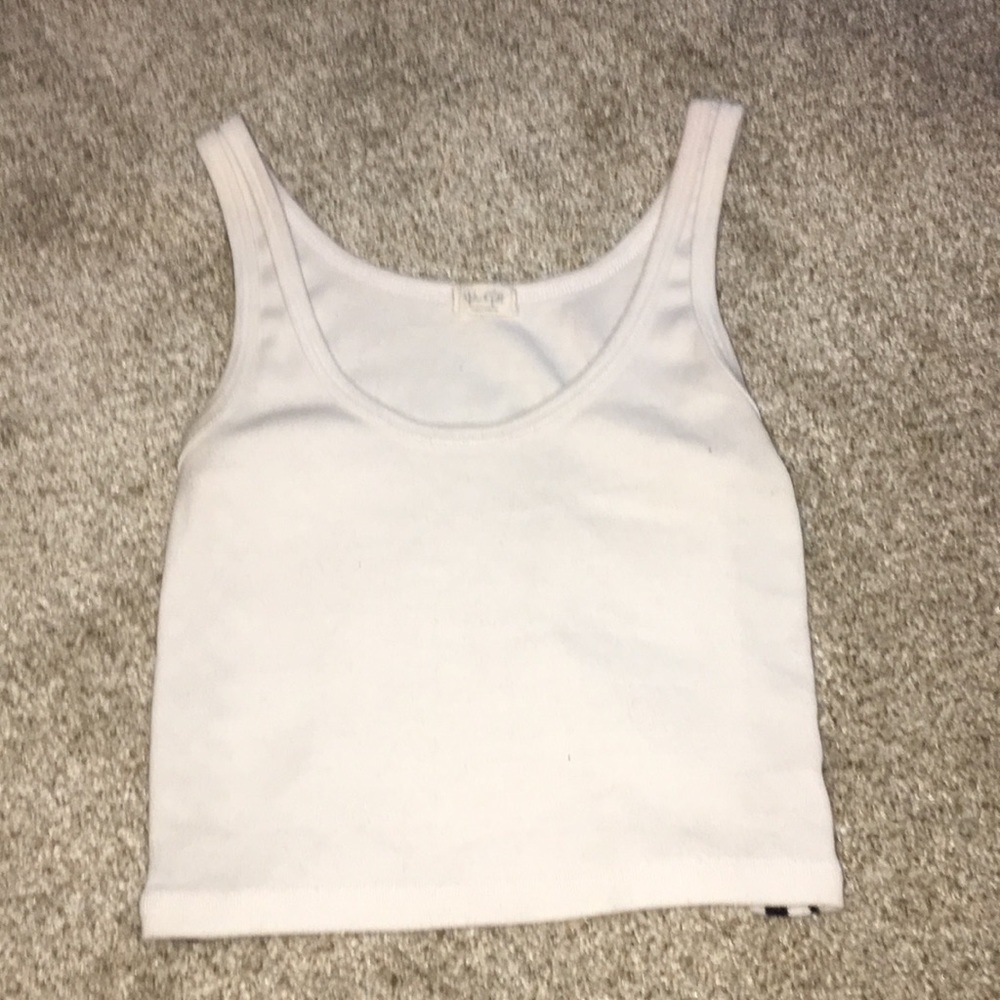 White cropped top with checkered board sides